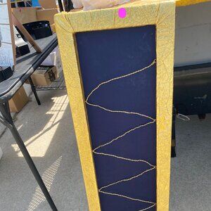 NEW Handmade Picture Hanger Sparkle Gold and Navy Blue 3' x 1', Rectangle Fabric